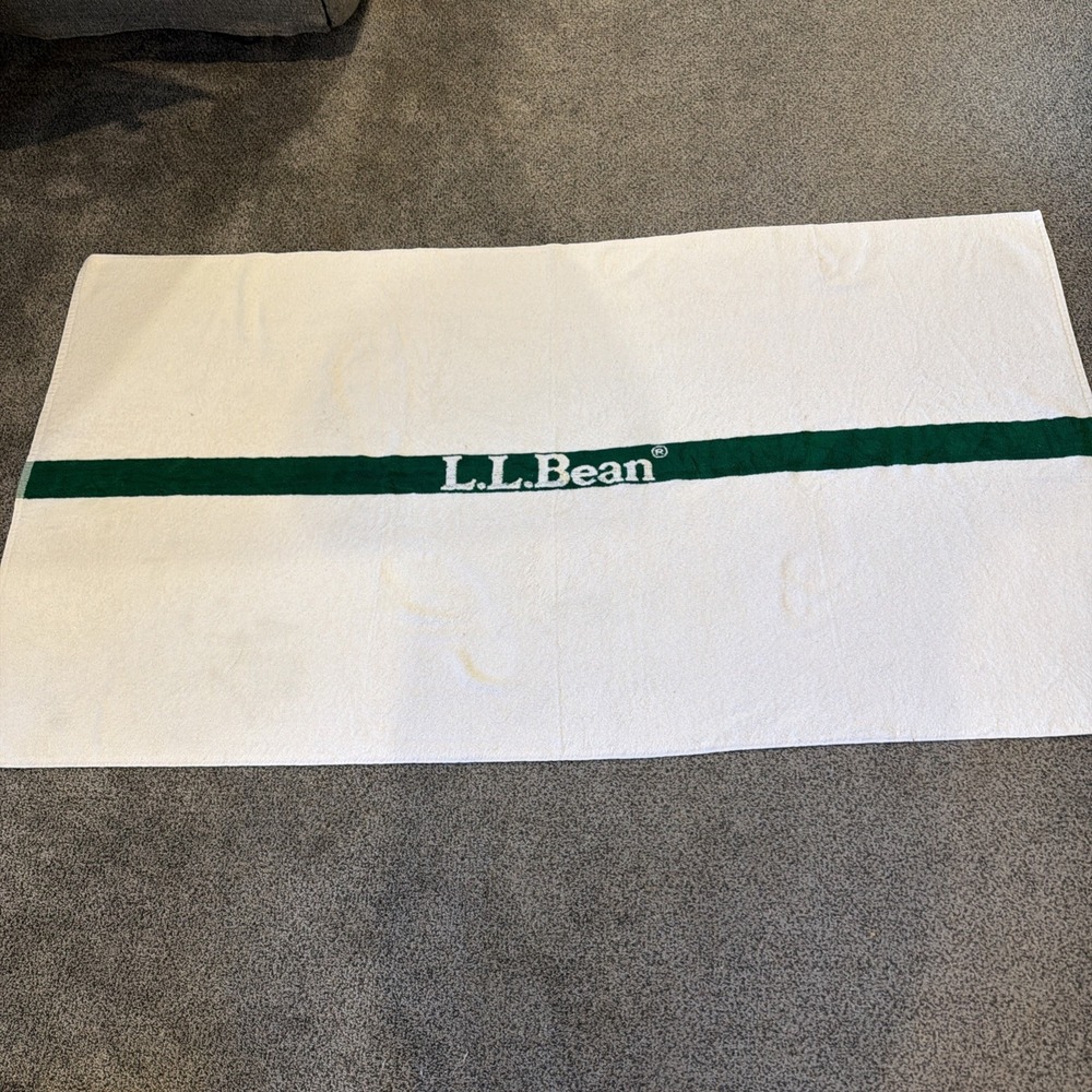 Vintage Bath Beach Towel LL BEAN Cotton Made In USA